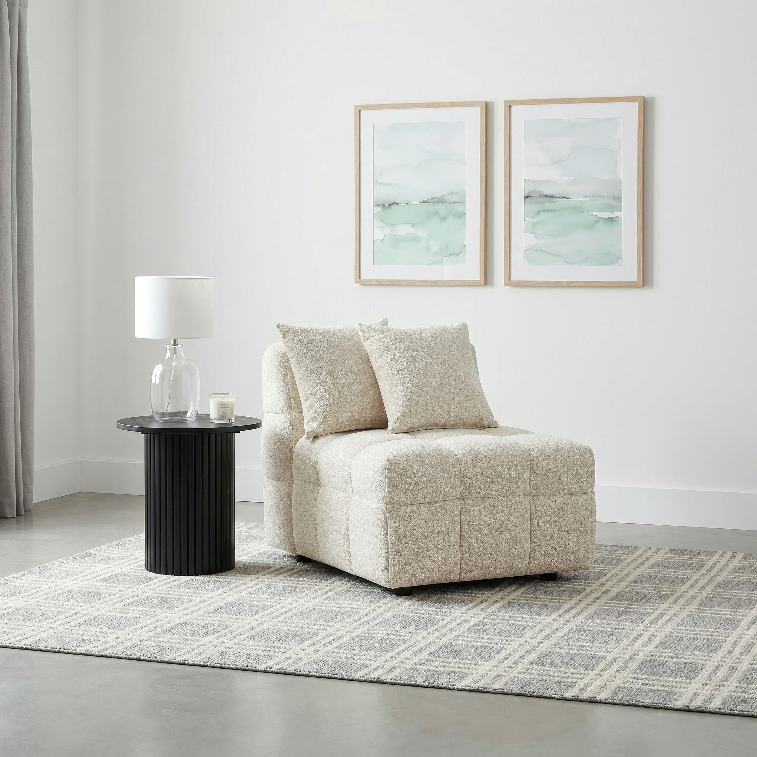 Amara Upholstered Armless Chair — view 2