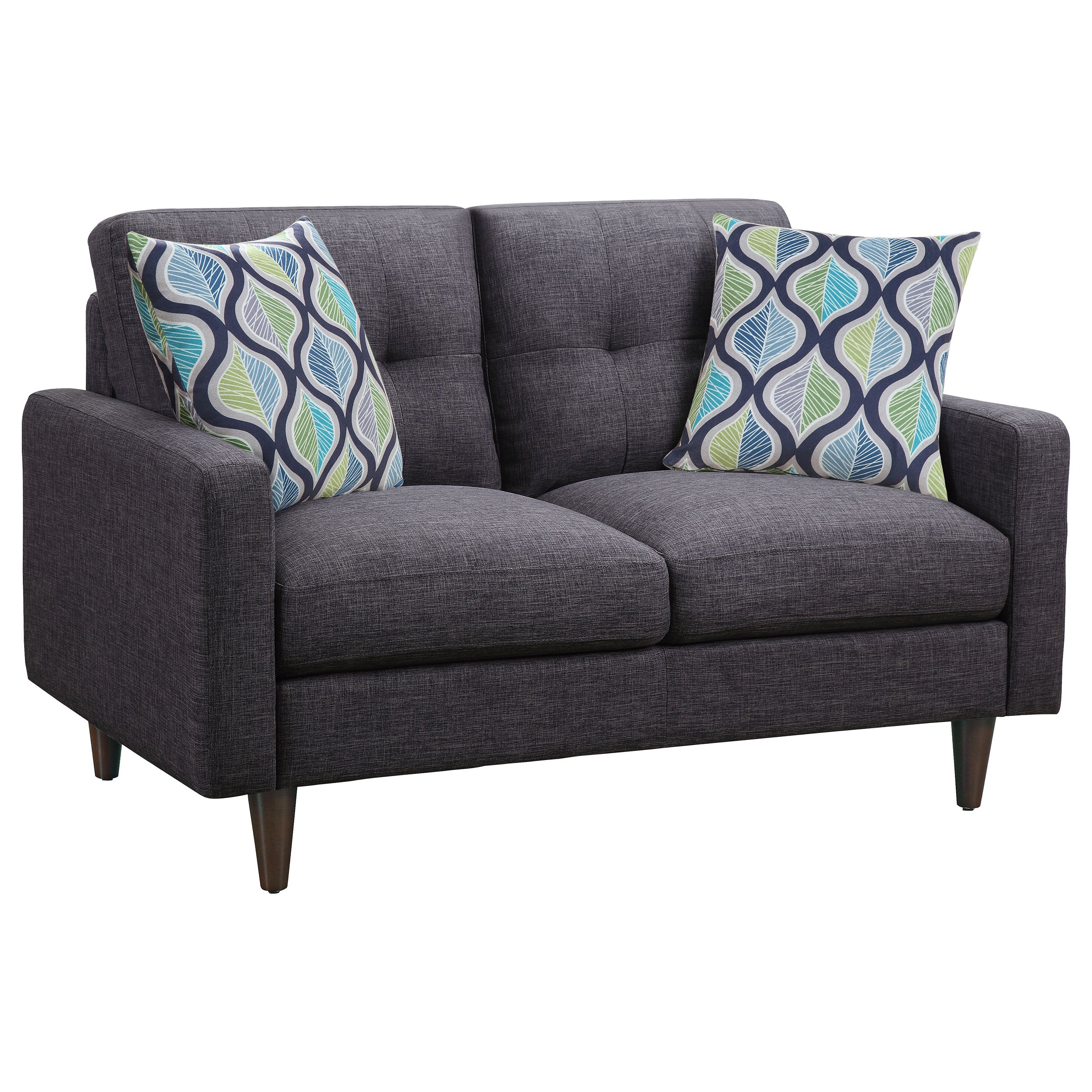 Watsonville Upholstered Track Arm Tufted Loveseat Grey — view 1