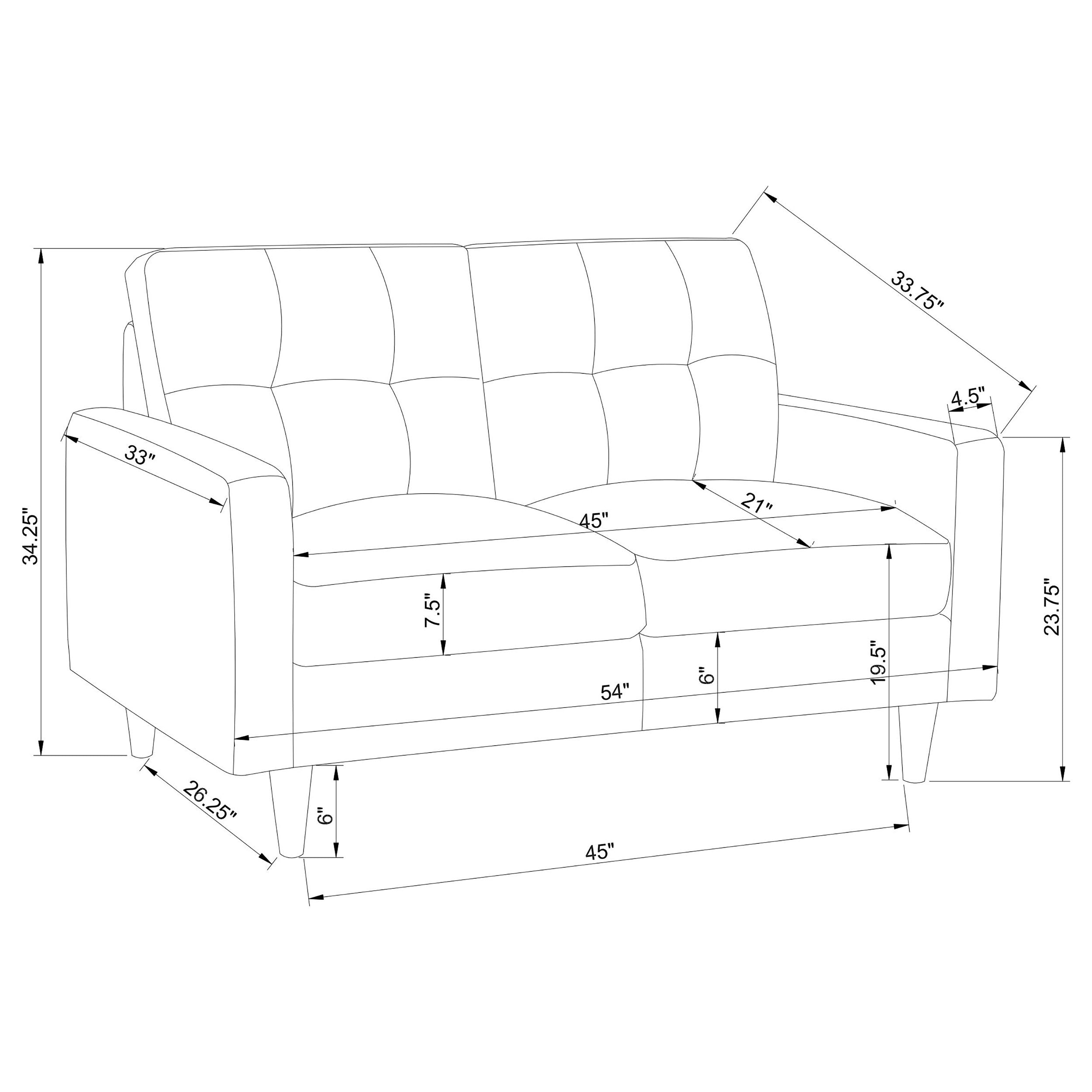 Watsonville Upholstered Track Arm Tufted Loveseat Grey — view 10