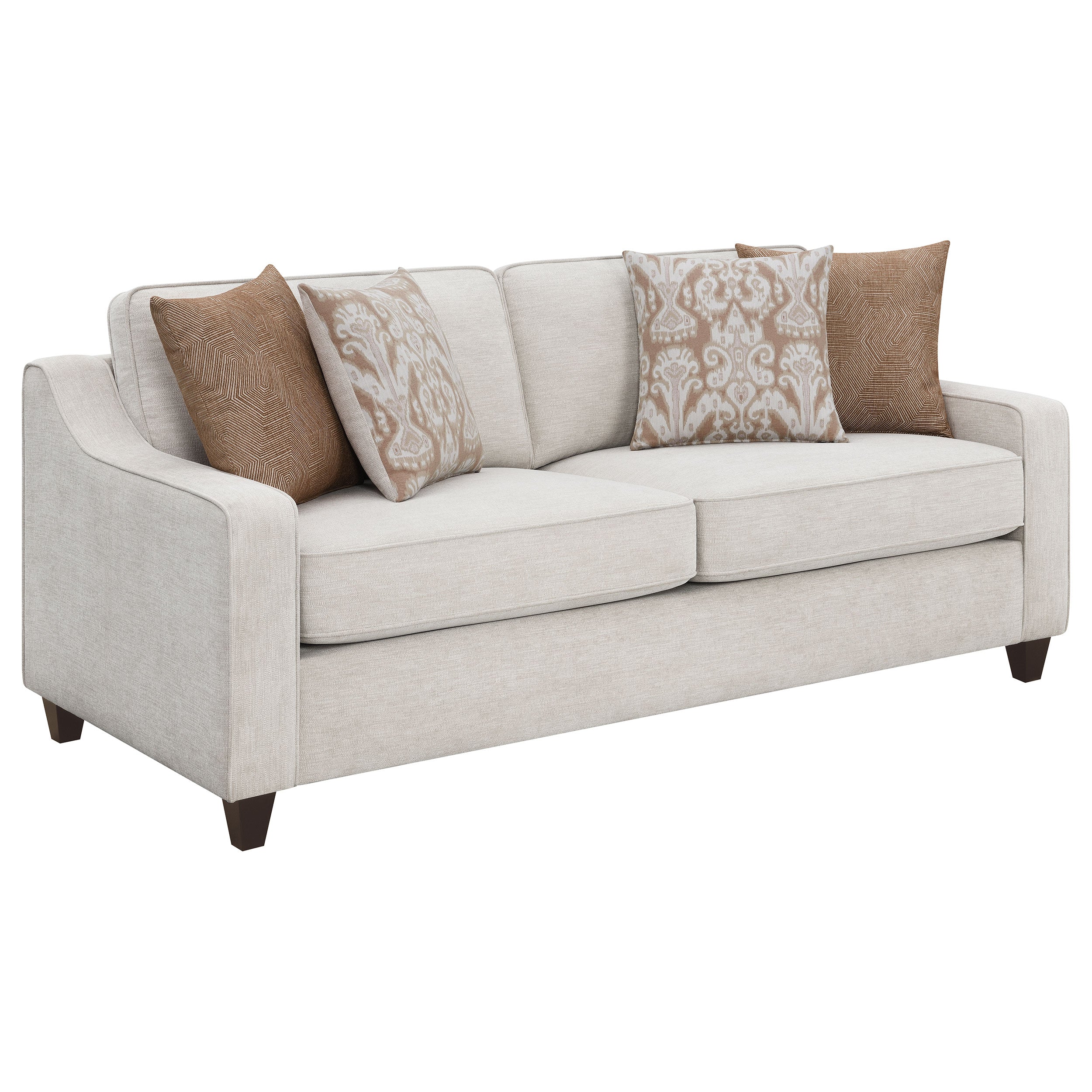 Christine 3-piece Upholstered Sloped Arm Sofa Set Beige — view 3