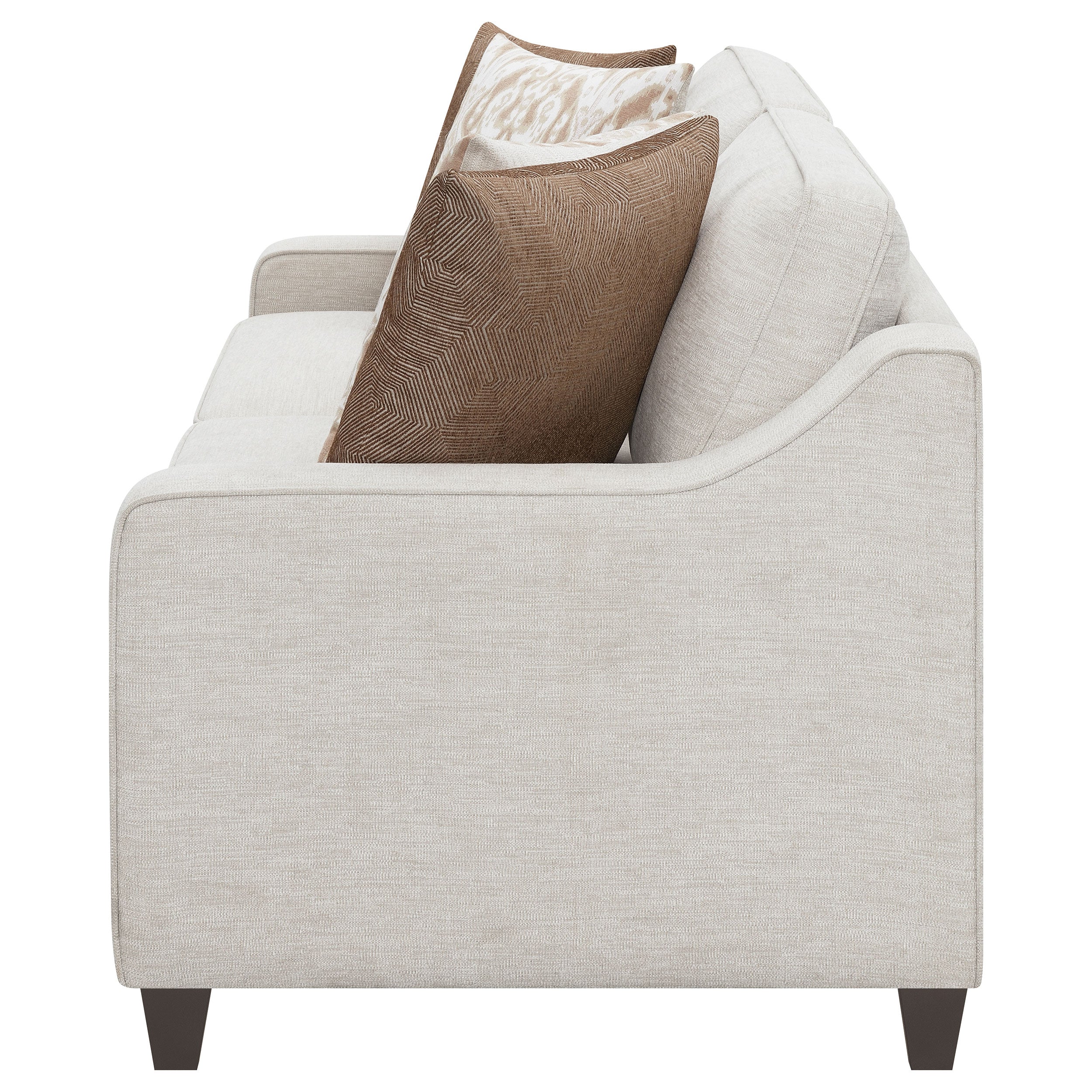Christine Upholstered Sloped Arm Sofa Beige — view 5