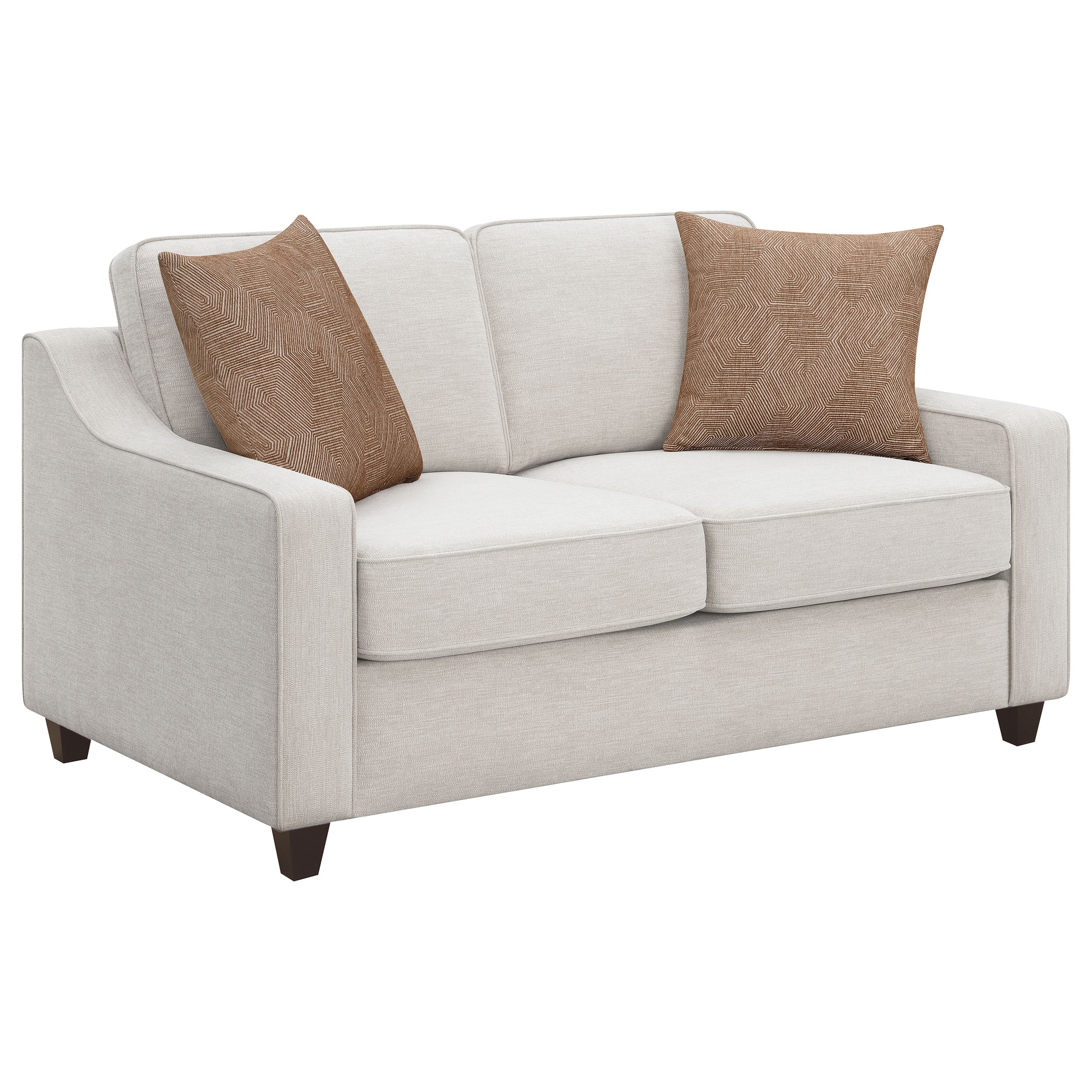 Christine Upholstered Sloped Arm Loveseat Beige — view 1