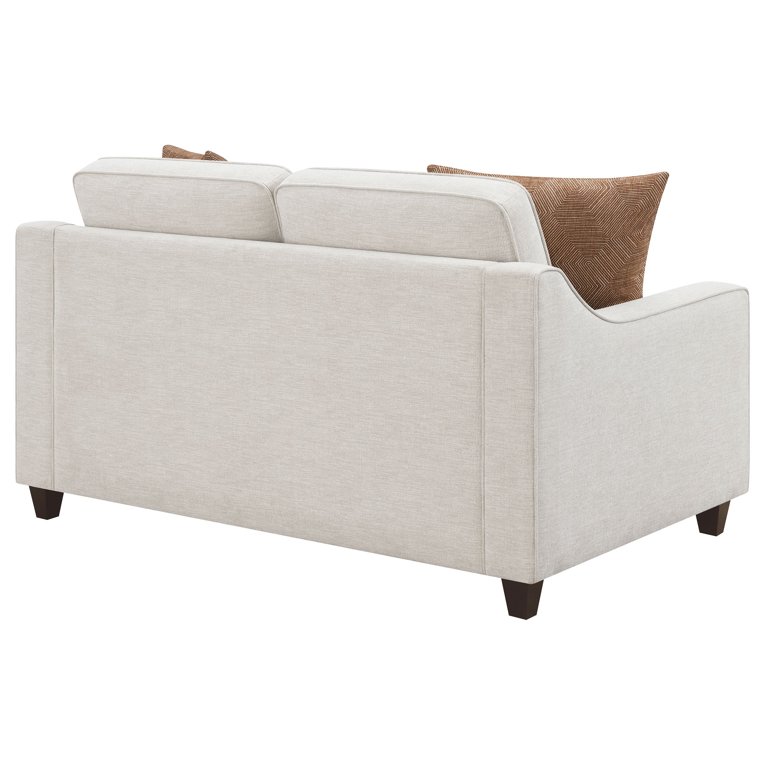 Christine Upholstered Sloped Arm Loveseat Beige — view 7