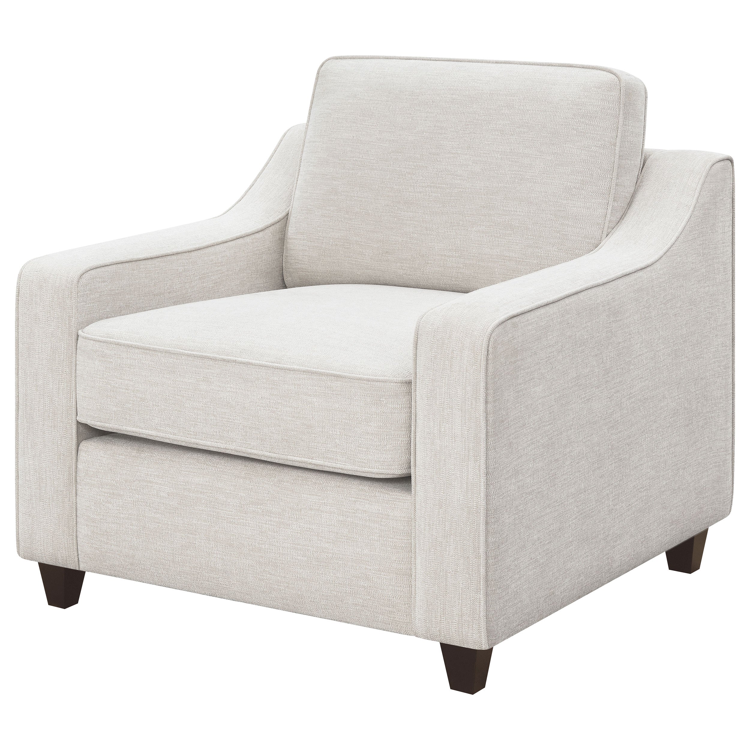 Christine Upholstered Sloped Arm Accent Chair Beige — view 4