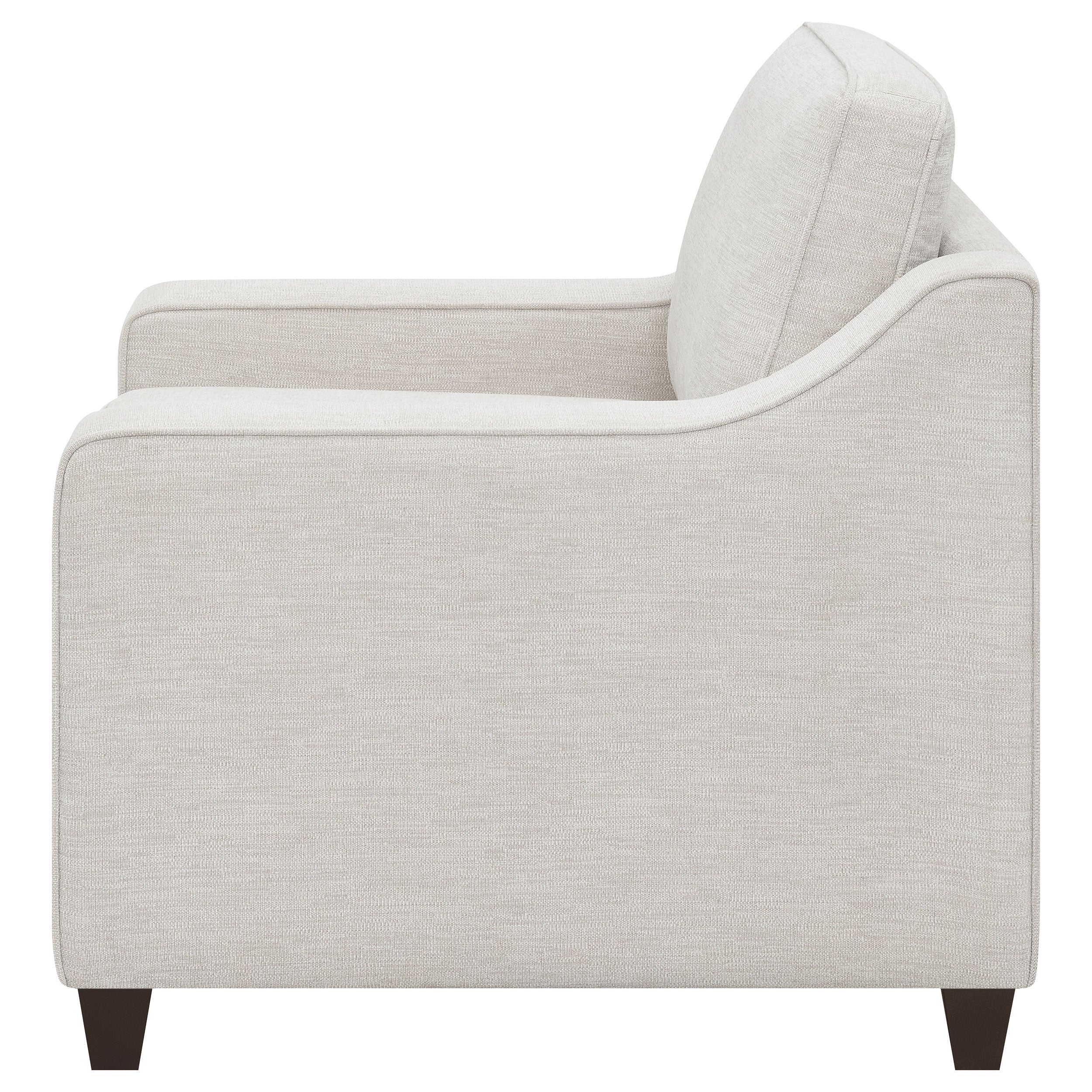 Christine Upholstered Sloped Arm Accent Chair Beige — view 5