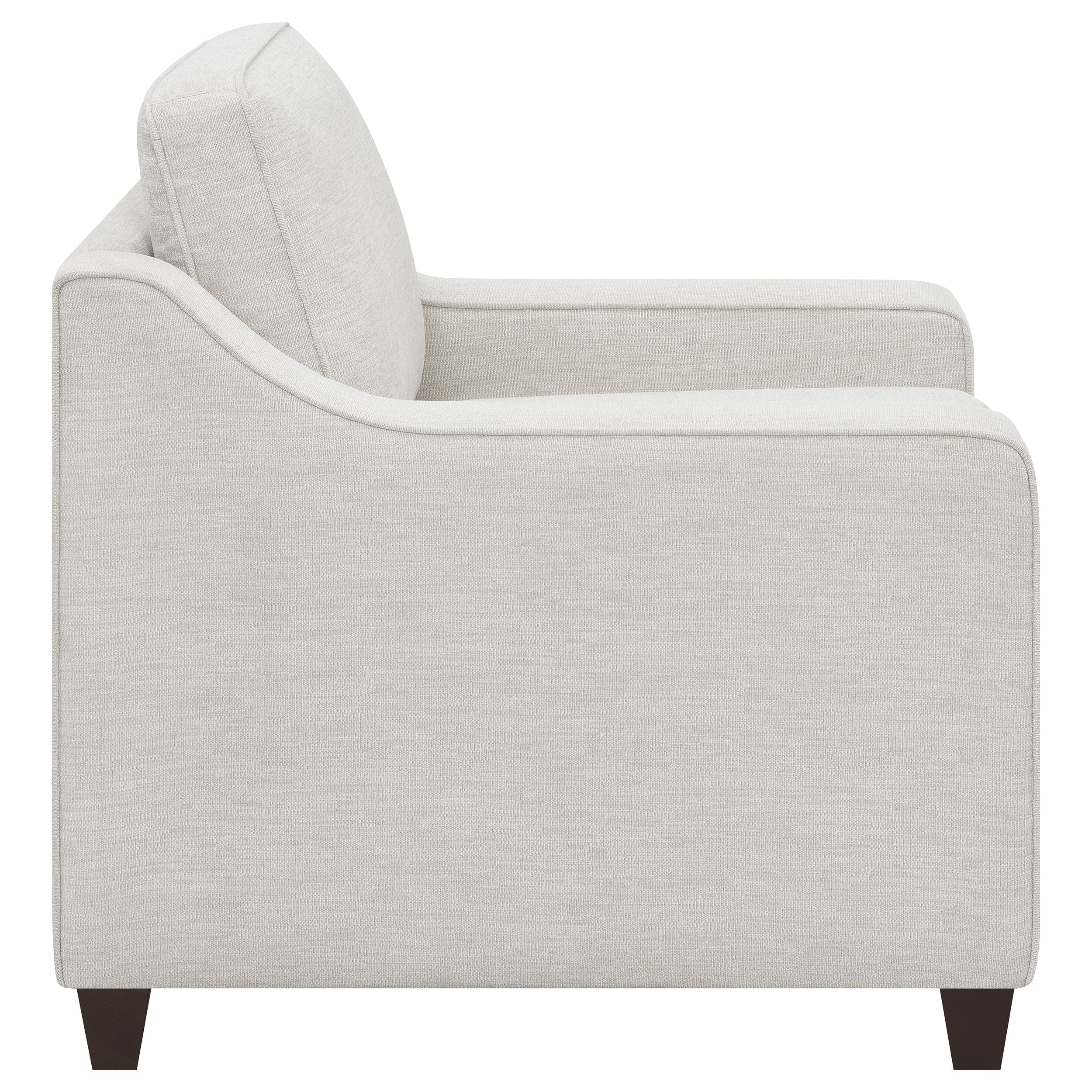 Christine Upholstered Sloped Arm Accent Chair Beige — view 8