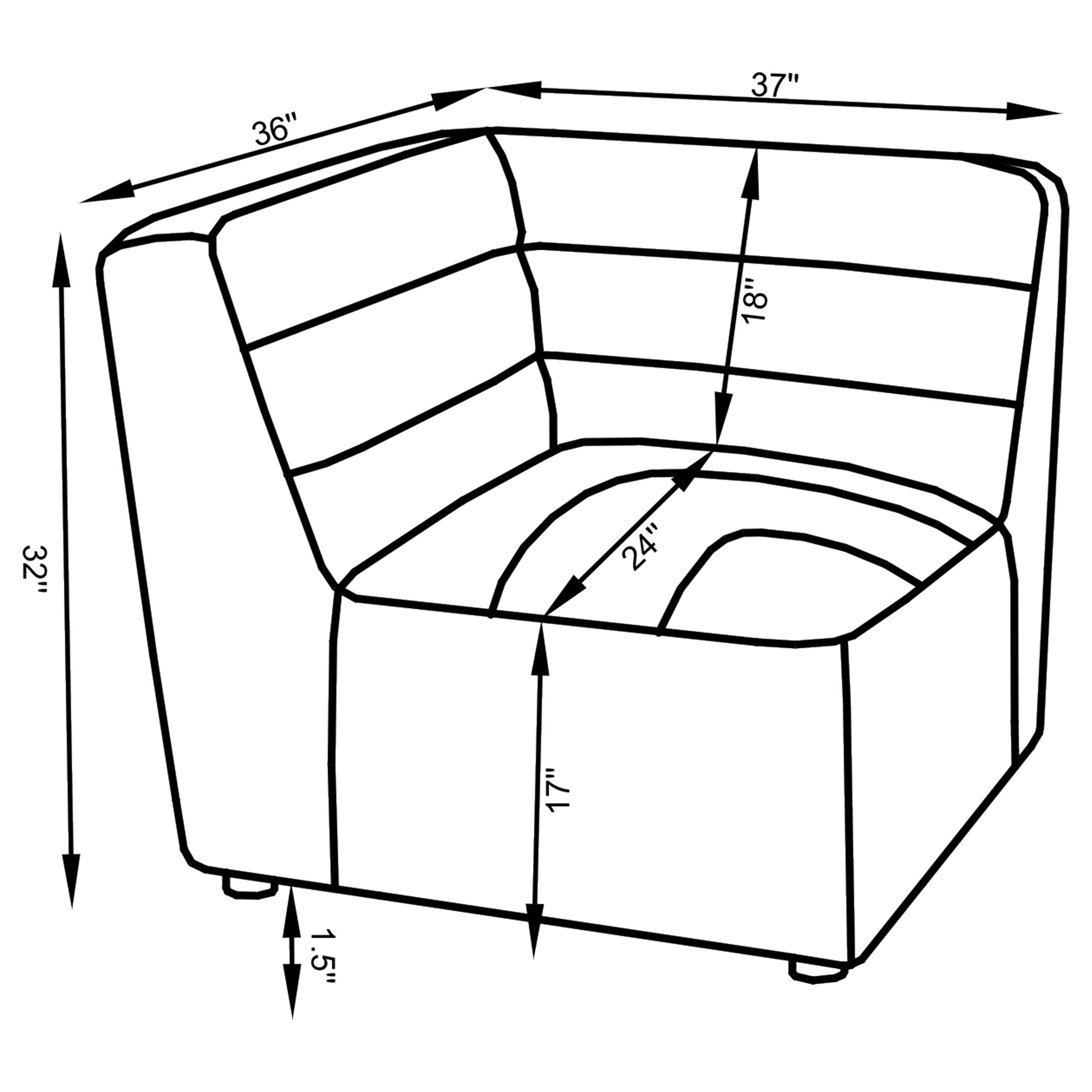 Sunny Upholstered Corner Chair Dark Charcoal — view 8