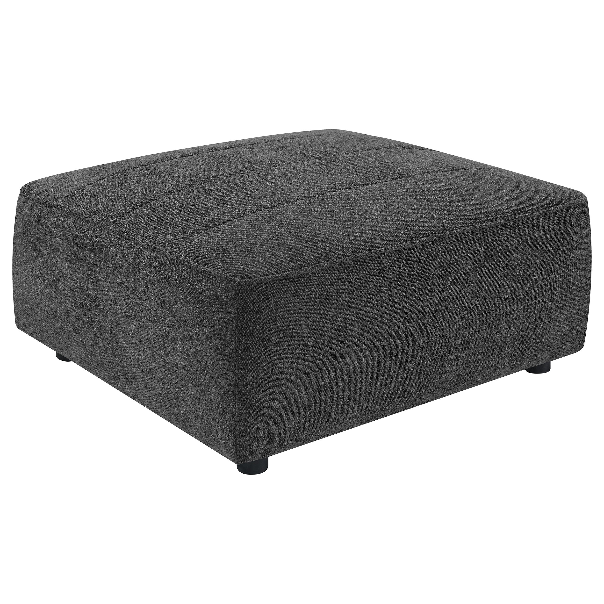 Sunny Square Upholstered Ottoman Dark Charcoal — view 1