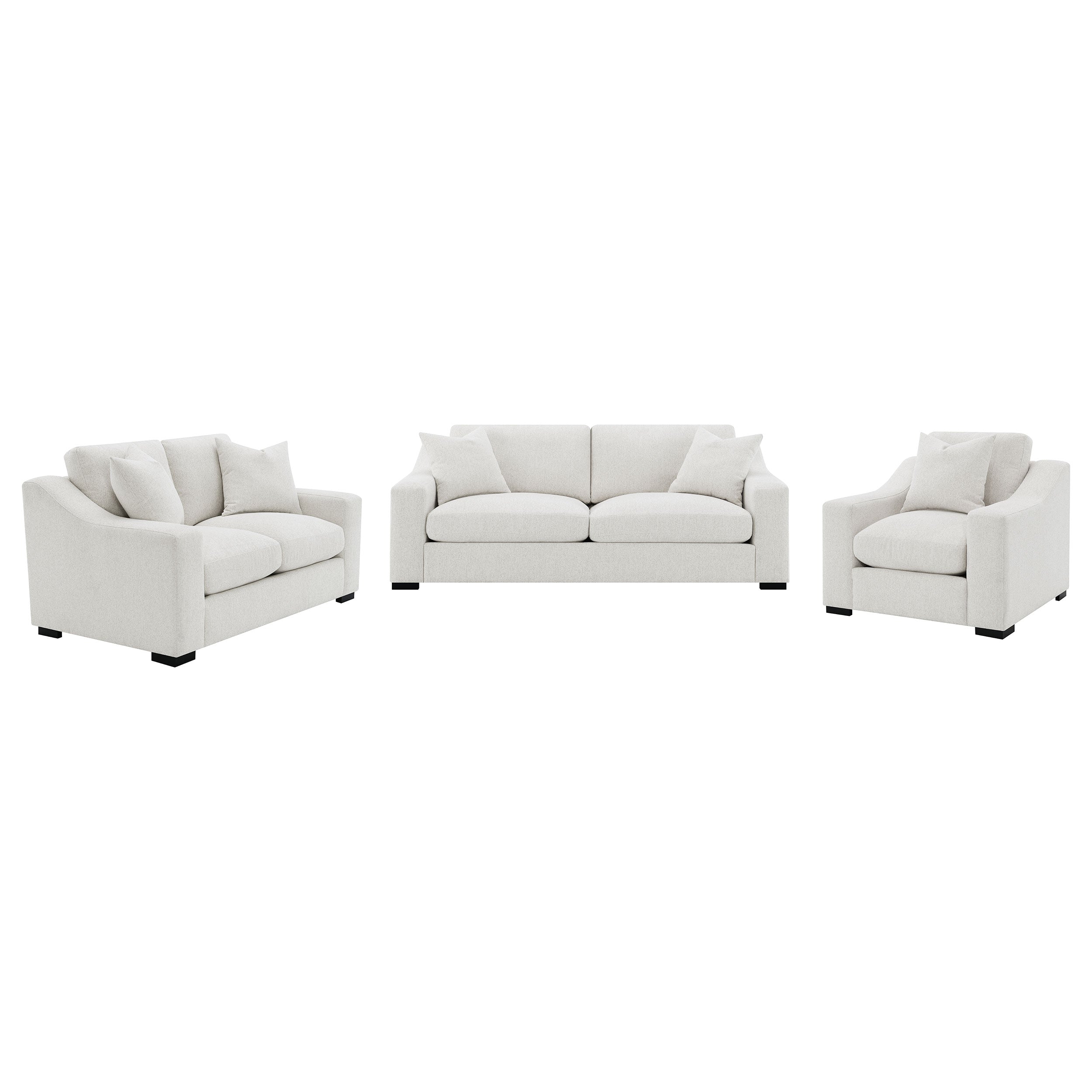Ashlyn 3-piece Upholstered Track Arm Sofa Set Sand — view 2