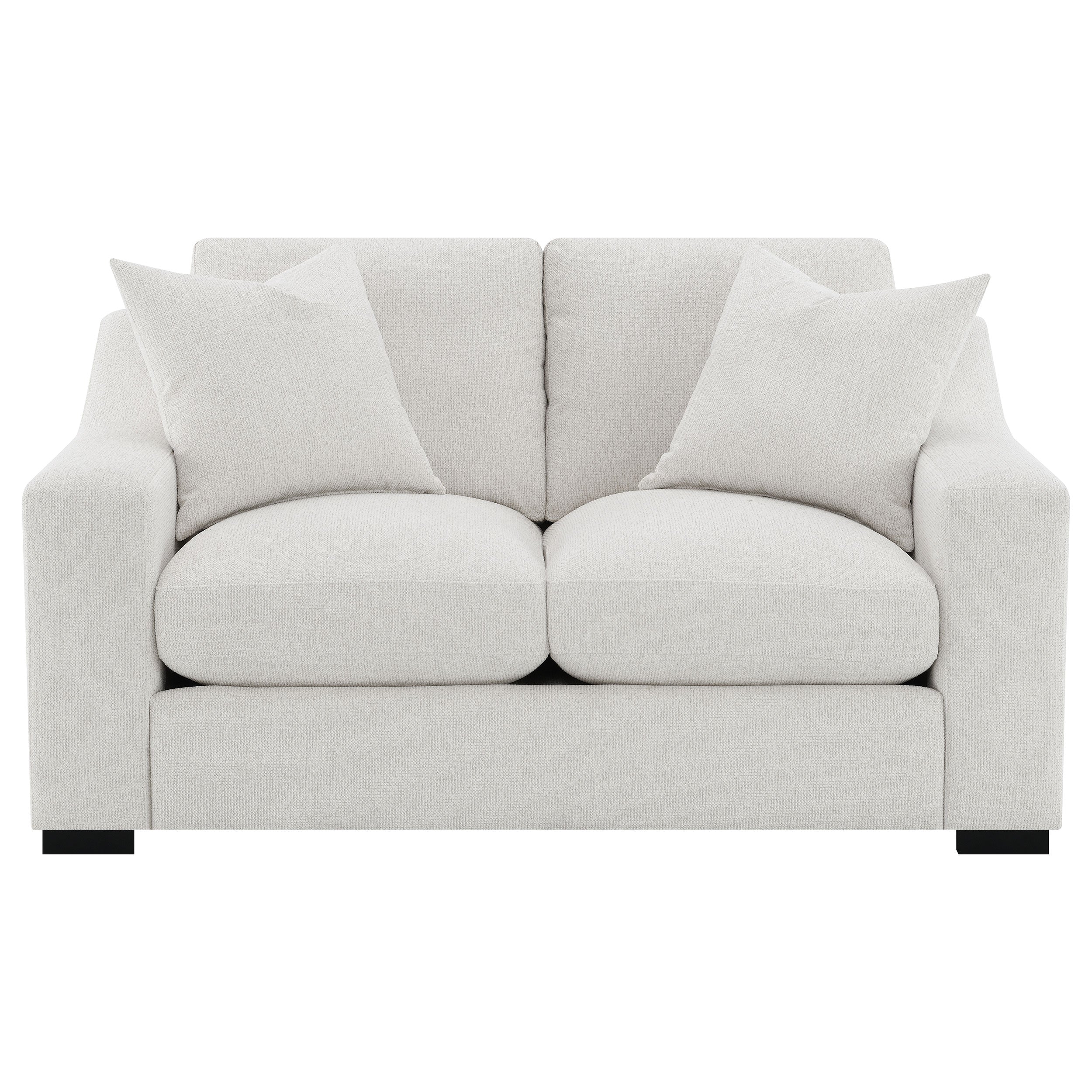 Ashlyn Fabric Upholstered Track Arm Loveseat Sand — view 3
