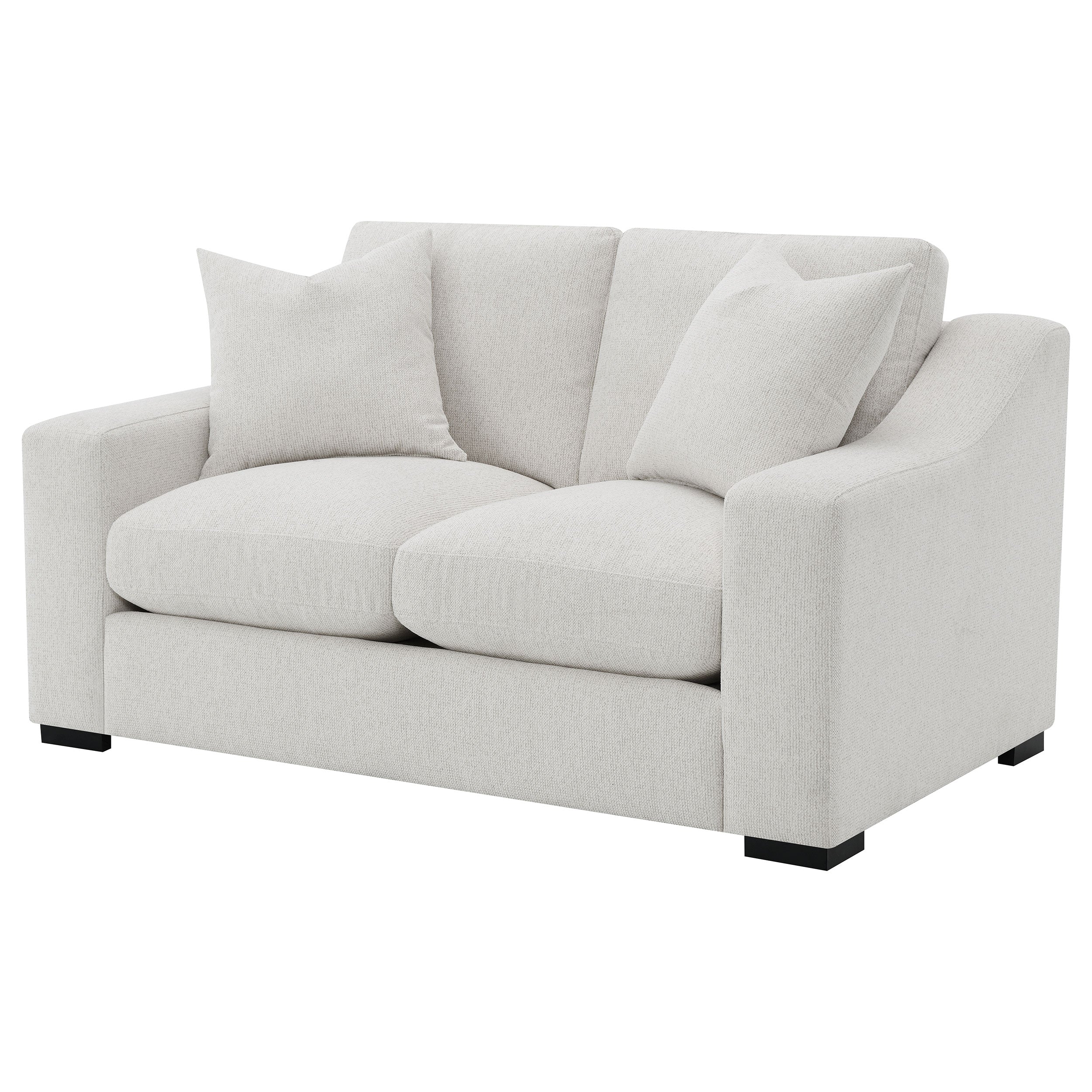 Ashlyn Fabric Upholstered Track Arm Loveseat Sand — view 4