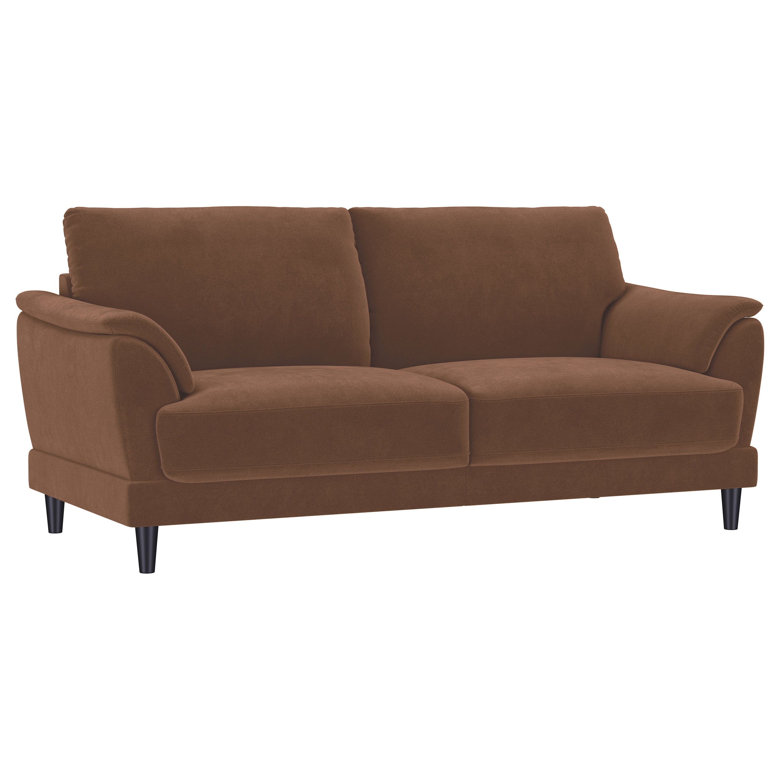 Selma Velvet Upholstered Crescent Arm Sofa Rust — view 1
