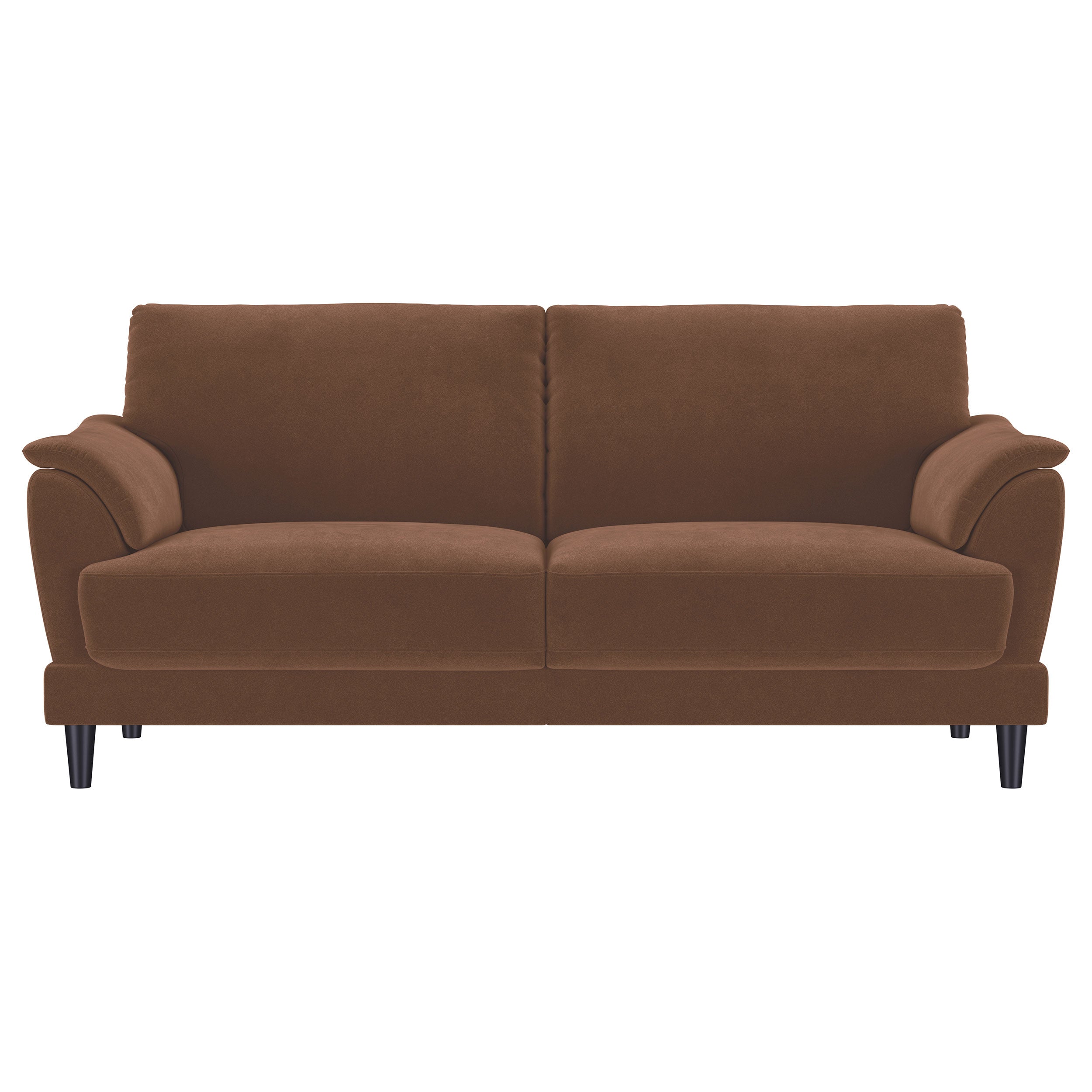 Selma Velvet Upholstered Crescent Arm Sofa Rust — view 3