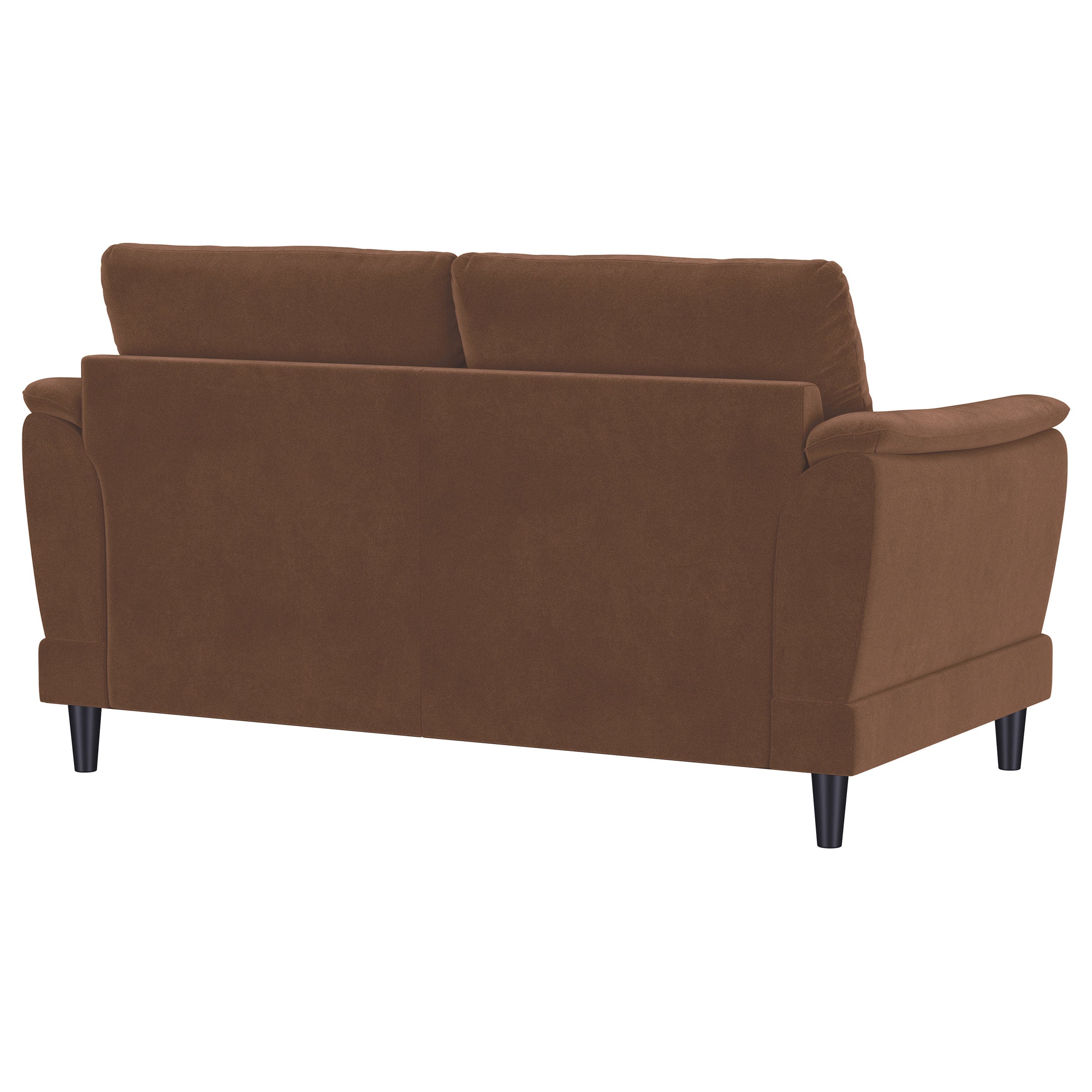 Selma Velvet Upholstered Crescent Arm Loveseat Rust — view 8