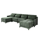 Stylish Sofa With Ottoman And Lumbar Pillows, Ergonomic Design