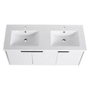 Contemporary Wall Mounted Bathroom Vanity With Resin Double Sink