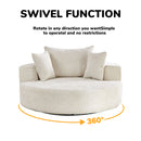Single Swivel Chair, Fluffy Modern Sleeper, 360 Degree Swivel Chair For Living Room - Beige