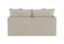 Upendo - Pattern Linen Loveseat With 2 Toss Pillows - Beige