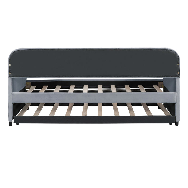 Upholstered Daybed Sofa Bed With Trundle Bed