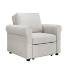 Modern 3 In 1 Convertible Sleeper Chair Bed, Linen Upholstery, Adjustable Backrest
