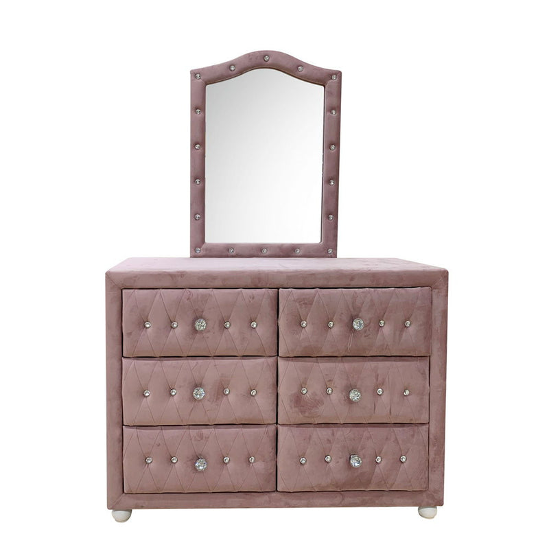 Reggie - Mirror - Pink Fabric - Atlantic Fine Furniture Inc