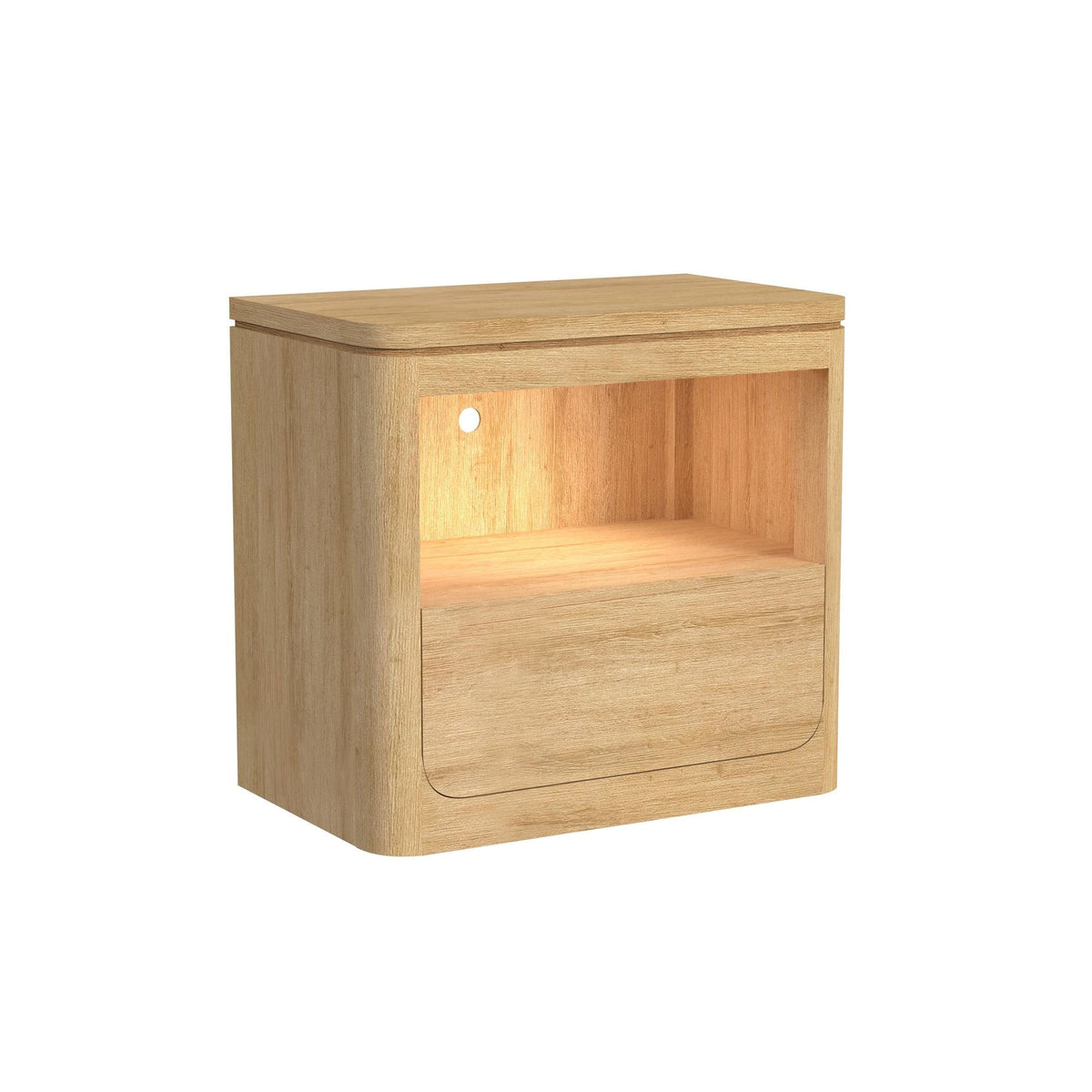 Rosalie Nightstand With USB And LED in Black by Elements International