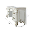 Vendome - Vanity Desk - Beige Synthetic Leather & Antique Pearl