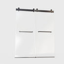Frameless Double Sliding Soft-Close Shower Door, 3 / 8" (10Mm) Thick SGCC Tempered Glass Door, Matte