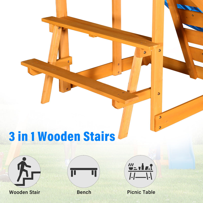 Children's Playset 3 In 1 With Slide, Swings, And Climber