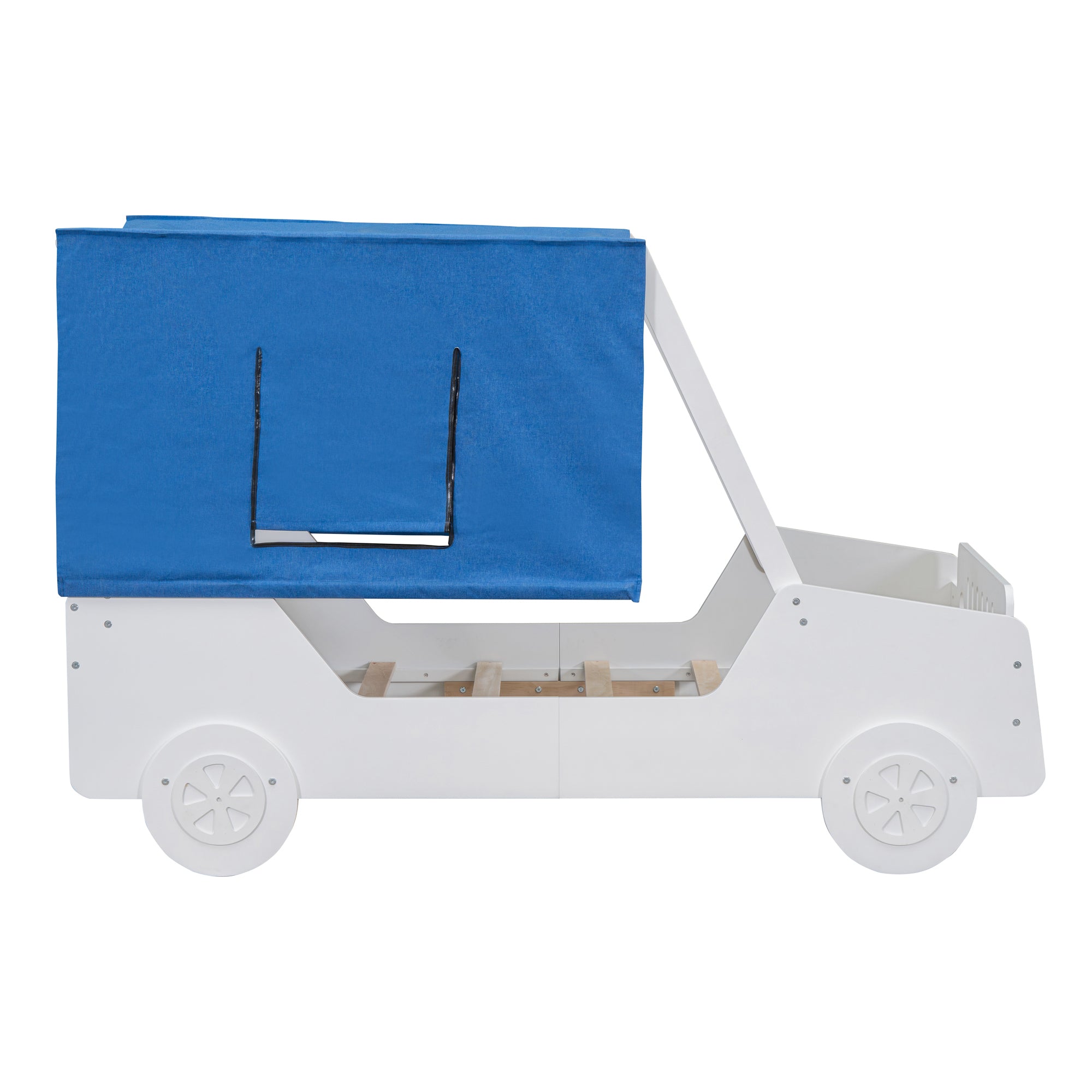 Twin Size Car Shaped Bed with Tents,White - Atlantic Fine Furniture Melbourne FL