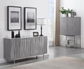 Bali 4 Door Credenza with Waves Glossy