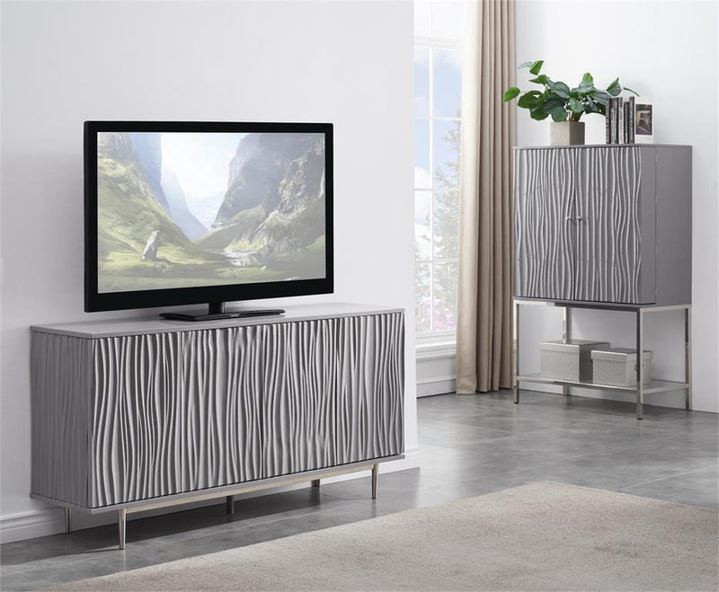 Bali 4 Door Credenza with Waves Glossy