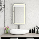 Rectangle Medicine Cabinet Mirror Bathroom Mirror With Storage Wall Mounted Medicine Mirror Cabinet With LED - Black