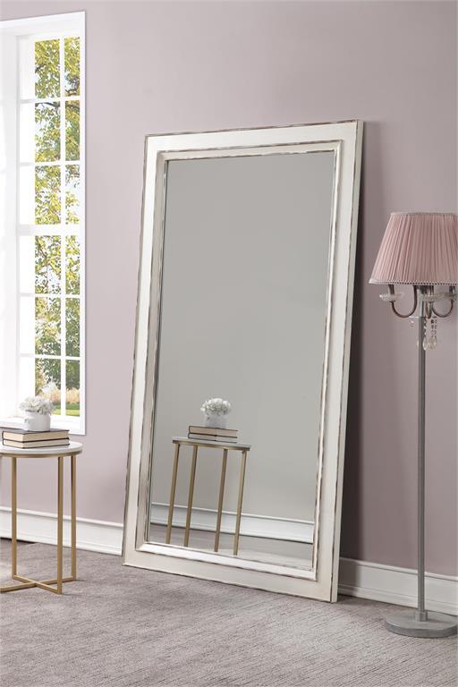 Ivy Large Aged Ivory Floor Mirror