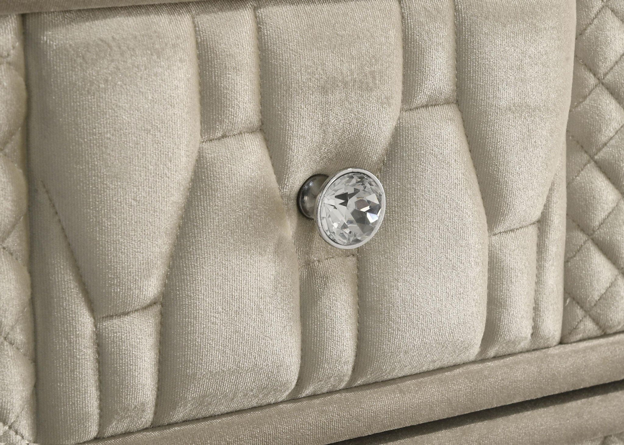 Lorient 2-drawer LED Nightstand with USB Ivory and Camel