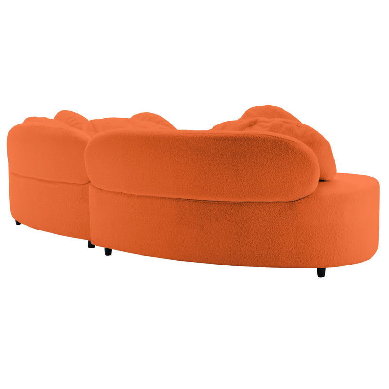 Modern Living Room Sofa Lamb Velvet Upholstered For Home