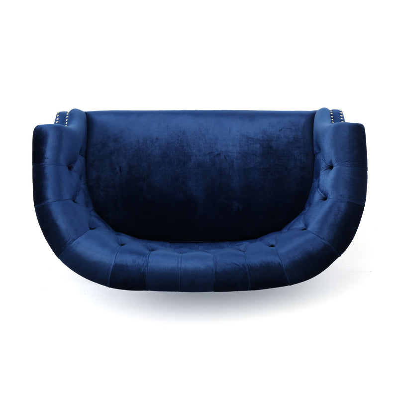 Antique Chesterfield Style Loveseat With Button Tufting