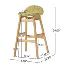 Contemporary Bar Stool With Stylish Seat And Small Backrest