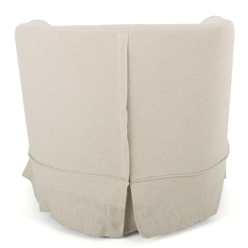 Glitter - Upholstered Swivel Chair With Loose Cover And Curved Back