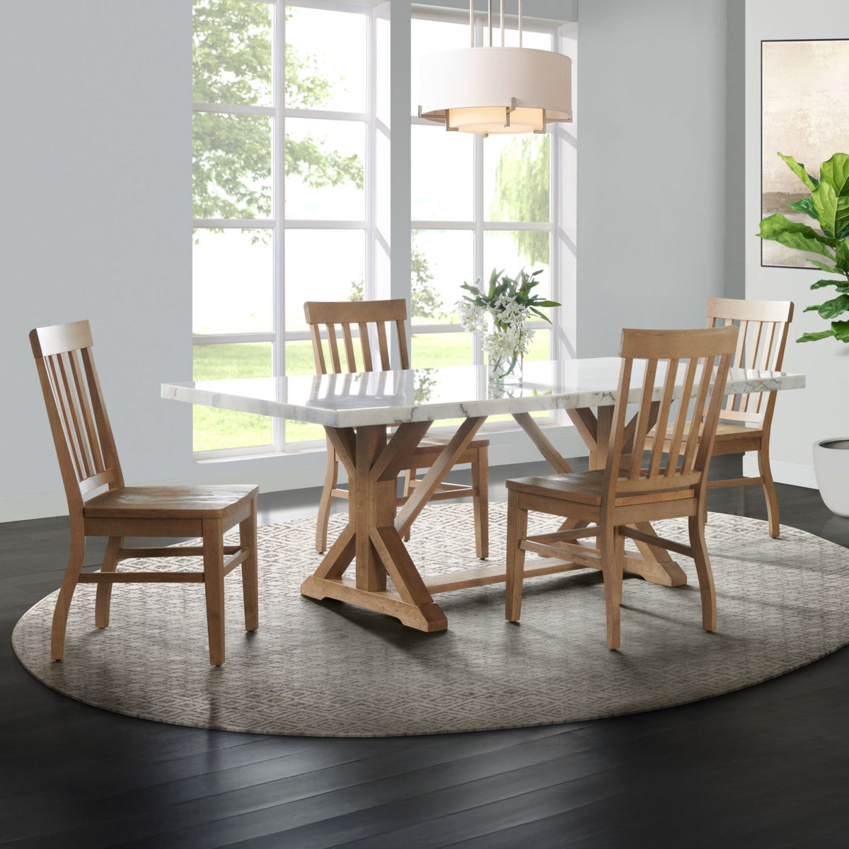 Lakeview - 5 Piece Rectangular Dining Set (Table & Four Chairs) - White