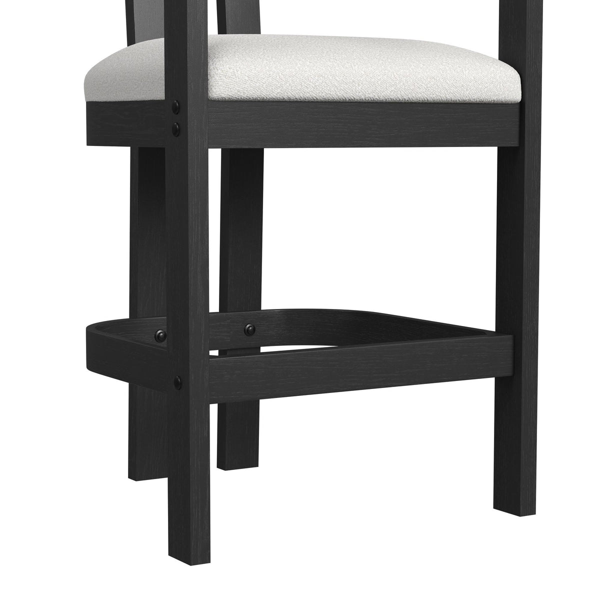 Portland Arm Barstool (Set of 2) in Black / White by Elements International, view 6