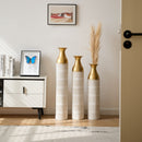 Floor Metal Vases Decorated White Metal Vases (Set of 3) Gorgeous Home Decoration Large Glazed Metal Vases - White