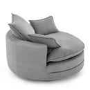 360° Swivel Accent Barrel Chair With Dual Layer Cushion And 3 Removable Pillows