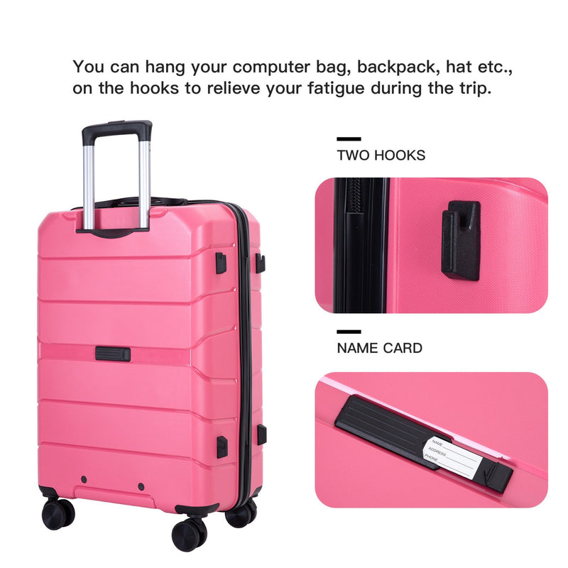Hardshell Suitcase Spinner Wheels Lightweight Durable Suitcase With Tsa Lock, 3 Piece Set