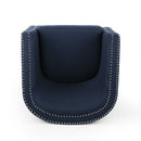 Modern Upholstered Swivel Club Chair With Nailhead Trim