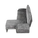 Convertible Futon Sofa Bed With Adjustable Backrest, Reversible Chaise Lounge And 2 Removable Armrest Pillows