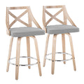 Charlotte - Farmhouse Fixed Height Counter Stool With Swivel Round Footrest (Set of 2)