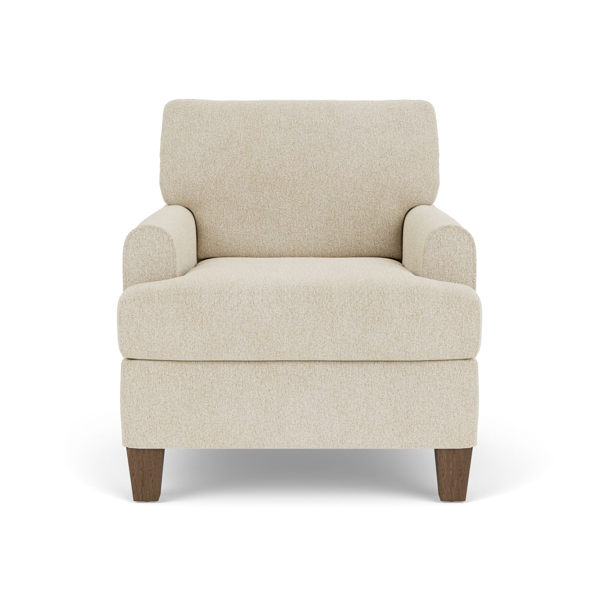 Moxy - Fabric Chair, T-Shaped Seat Cushion, Rounded Mailbox Arms