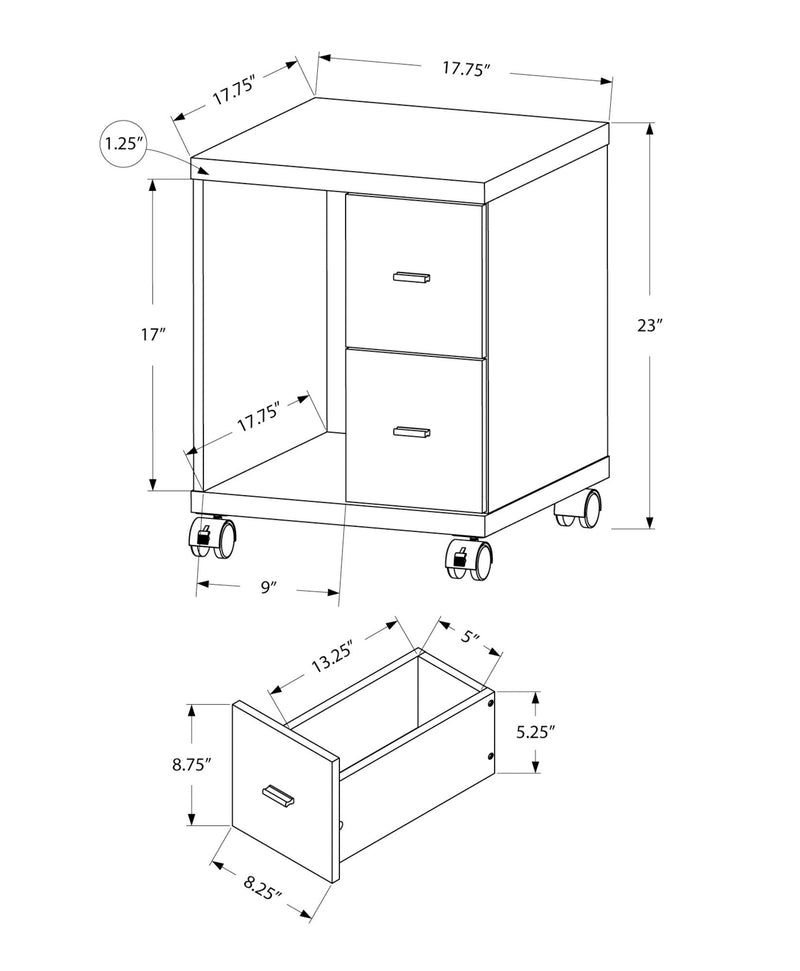 Office, File Cabinet, Printer Cart, Rolling File Cabinet, Mobile, Storage, Contemporary & Modern