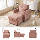 Multifunctional Chenille Recliner Sofa With Storage And Phone Bracket